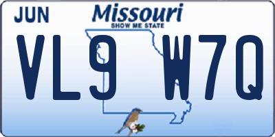 MO license plate VL9W7Q