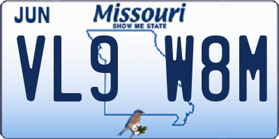 MO license plate VL9W8M