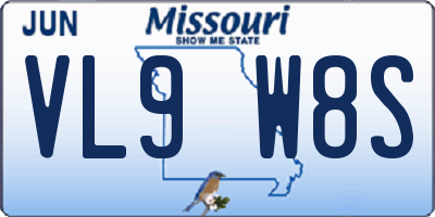 MO license plate VL9W8S