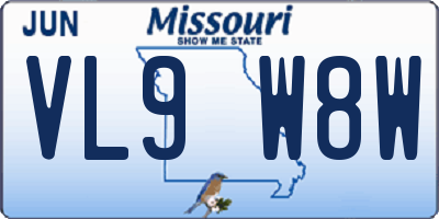 MO license plate VL9W8W