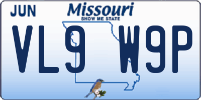MO license plate VL9W9P