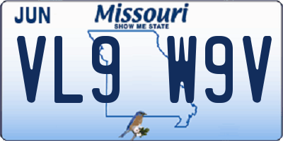 MO license plate VL9W9V