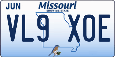 MO license plate VL9X0E