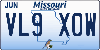 MO license plate VL9X0W