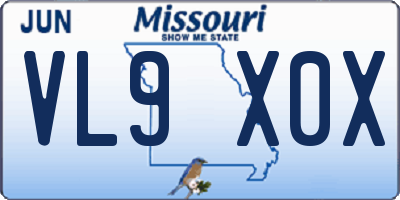 MO license plate VL9X0X