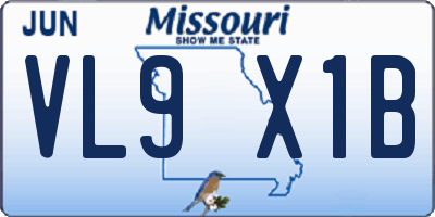 MO license plate VL9X1B