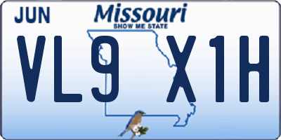 MO license plate VL9X1H