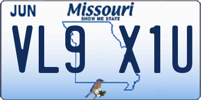 MO license plate VL9X1U
