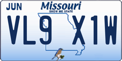 MO license plate VL9X1W