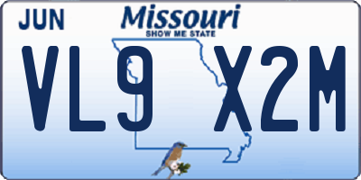 MO license plate VL9X2M