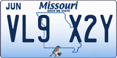 MO license plate VL9X2Y