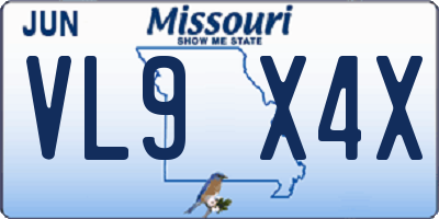 MO license plate VL9X4X