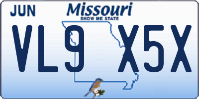 MO license plate VL9X5X