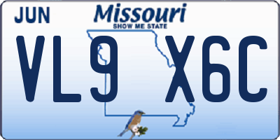 MO license plate VL9X6C