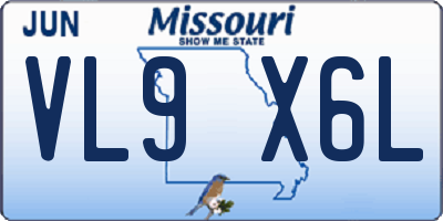 MO license plate VL9X6L