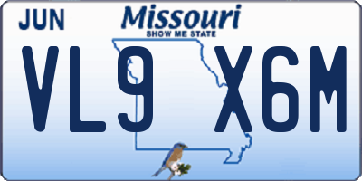 MO license plate VL9X6M