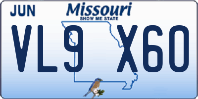 MO license plate VL9X6O