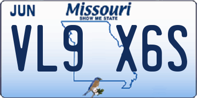 MO license plate VL9X6S