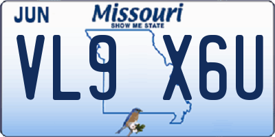 MO license plate VL9X6U