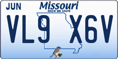 MO license plate VL9X6V