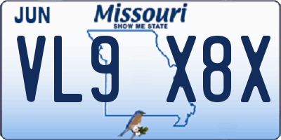 MO license plate VL9X8X