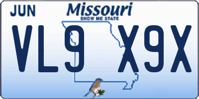 MO license plate VL9X9X