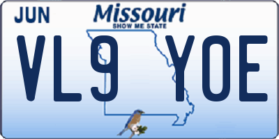 MO license plate VL9Y0E