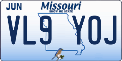 MO license plate VL9Y0J