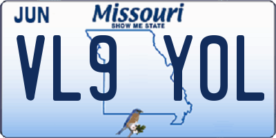 MO license plate VL9Y0L
