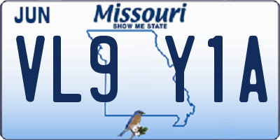 MO license plate VL9Y1A