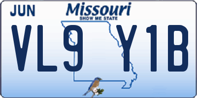 MO license plate VL9Y1B