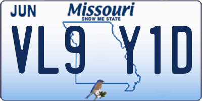 MO license plate VL9Y1D