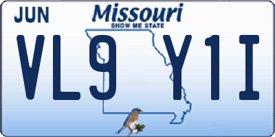 MO license plate VL9Y1I