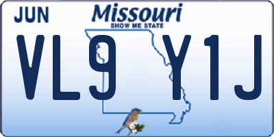 MO license plate VL9Y1J