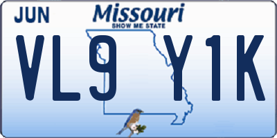 MO license plate VL9Y1K