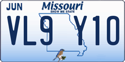 MO license plate VL9Y1O