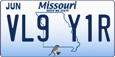 MO license plate VL9Y1R