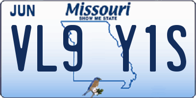 MO license plate VL9Y1S