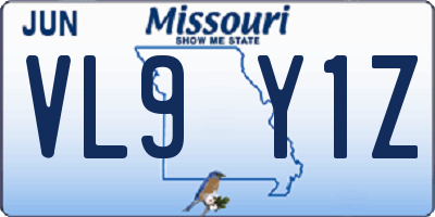 MO license plate VL9Y1Z