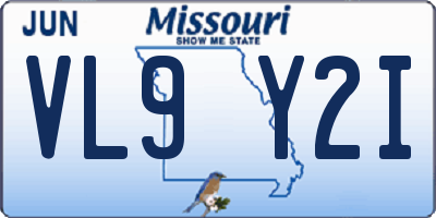 MO license plate VL9Y2I