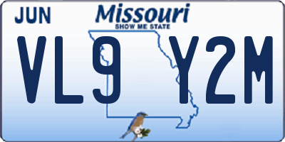 MO license plate VL9Y2M