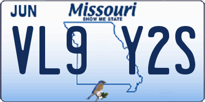 MO license plate VL9Y2S