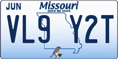 MO license plate VL9Y2T