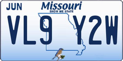 MO license plate VL9Y2W