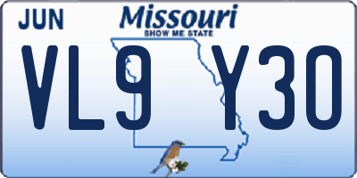 MO license plate VL9Y3O