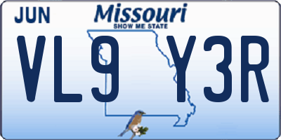 MO license plate VL9Y3R