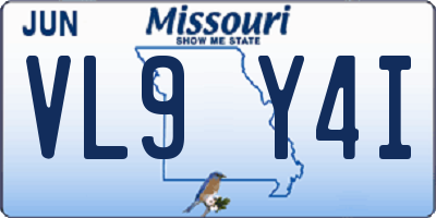 MO license plate VL9Y4I
