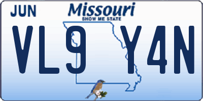 MO license plate VL9Y4N