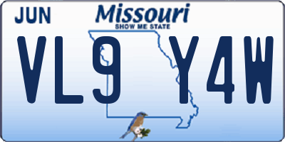 MO license plate VL9Y4W