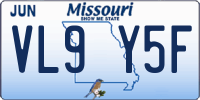 MO license plate VL9Y5F